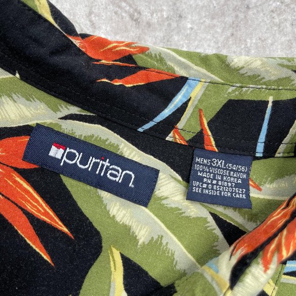 % Puritan Men's Floral Button Down Sz 3XL - Picture 10 of 10